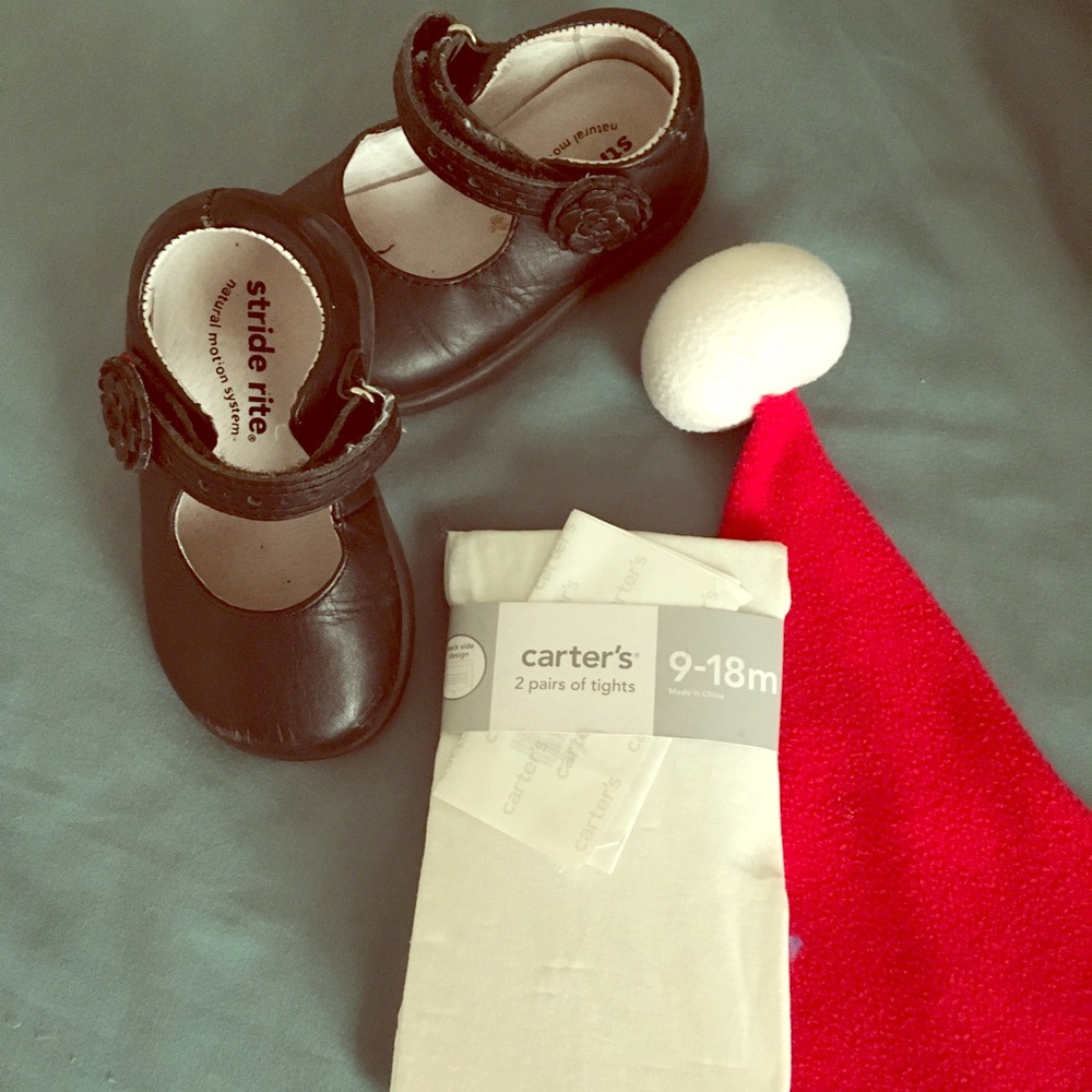 Stride Rite toddler 4.5 XW shoes w/NWT tights